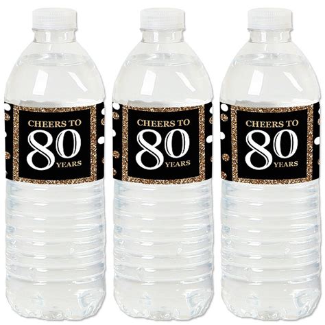 80th Birthday Party Water Bottle Sticker Labels Waterproof Etsy