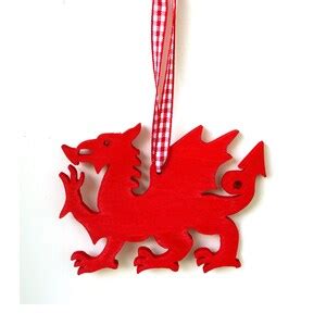 Welsh Dragon Welsh Christmas Decoration Nadolig Llawen Wales