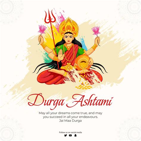 Premium Vector Hindu Festival Happy Durga Ashtami Banner Template