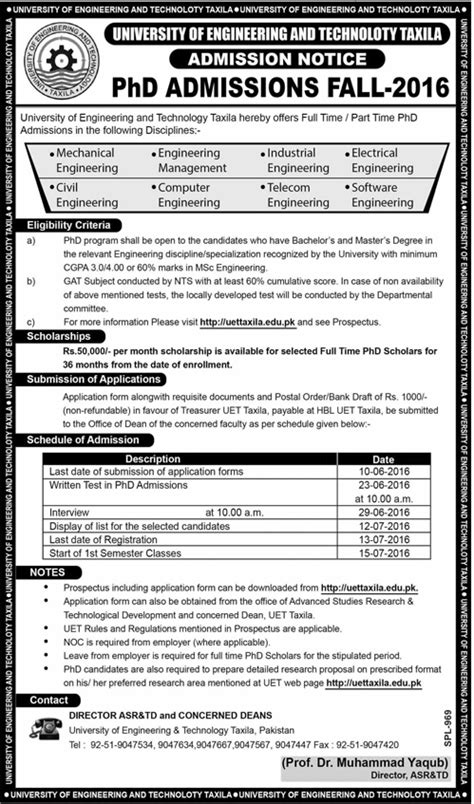 Uet Taxila Admission Fee Structure Programs Merit List