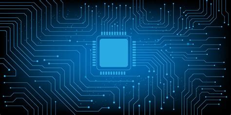 Computer Chip Electronic Circuit Board Vector For Technology And Finance Concept And Education