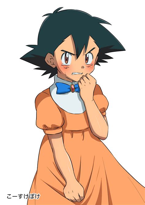 Safebooru 1boy Ash Ketchum Ashley Pokemon Black Hair Blue Bow Blue Bowtie Blush Bow Bowtie