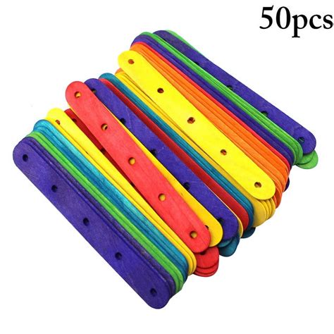 50pcs Ice Pop Sticks Diy Safe Wooden Popsicle Sticks Ice Cream Sticks