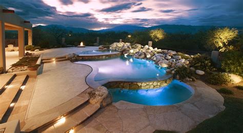 Pretty tri level pool by patio pools and spas | Pool patio, Arizona pool design, Spa pool