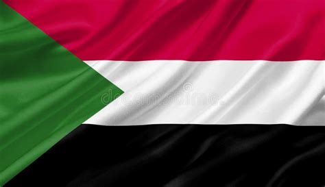 Sudan Flag Waving With The Wind D Illustration Stock Illustration