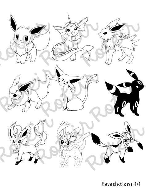 Pokemon Svg Png Eevee Eeveelution Layered Svg For Cricut Etsy The