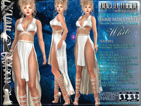 Second Life Marketplace Bella Moda Fatale Del Femme White Femme