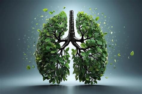 Premium Photo Human Lungs Made Of Tree Green Leaves And Roots