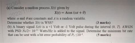 A Consider A Random Process X T Given By Chegg