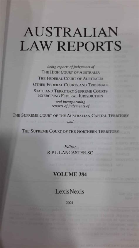 Australian Law Reports Volume 384 2021 Books N Bobs