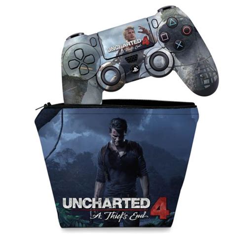 Capa Case e Skin Compatível PS4 Controle Uncharted 4 Pop Arte Skins