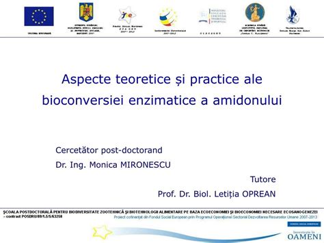 Ppt Aspecte Teoretice I Practice Ale Bioconversiei Enzimatice A