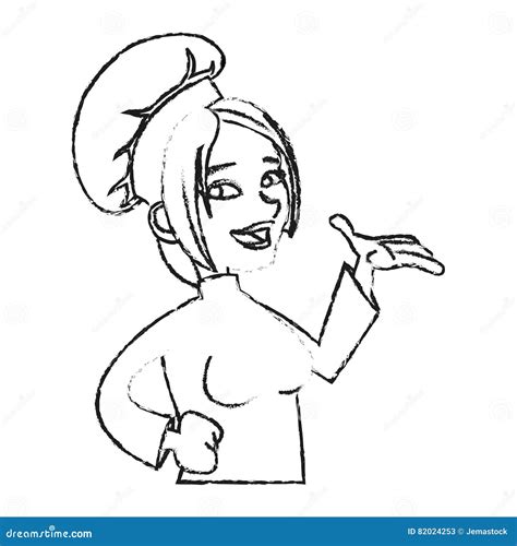 Isolated Female Chef Cartoon Design Stock Vector Illustration Of