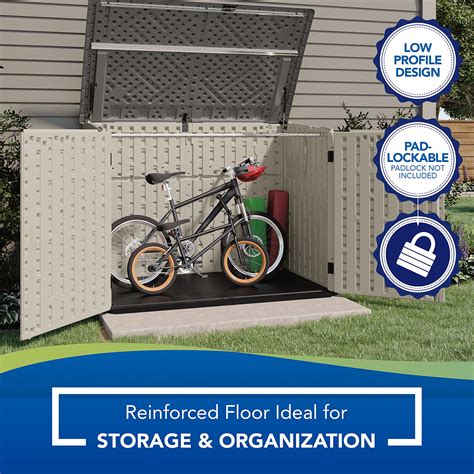 Suncast Ft X Ft Horizontal Stow Away Storage Shed Natural