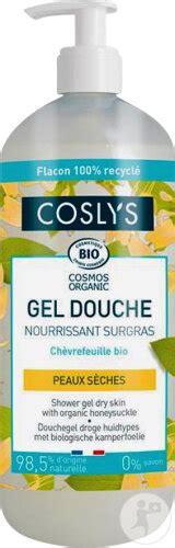 Coslys Gel Douche Bio Nourrissant Surgras Peaux Sèches Chèvrefeuille