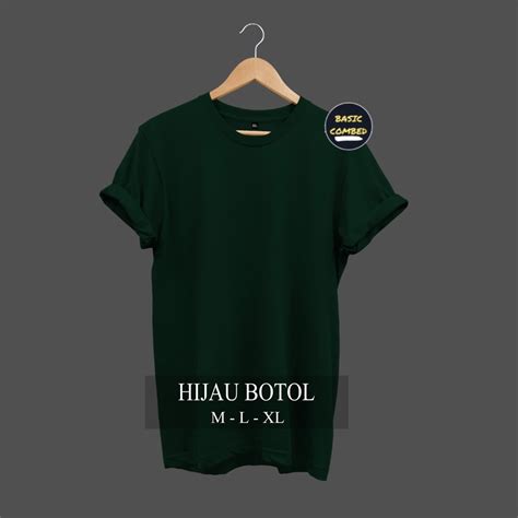 Jual KAOS POLOS HIJAU BOTOL COTTON COMBED 30S Shopee Indonesia