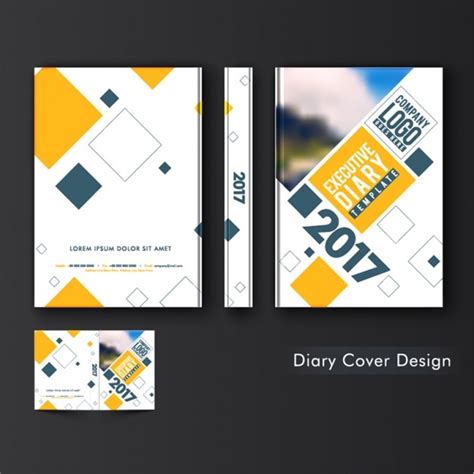 premium vector diary cover template  geometric shapes