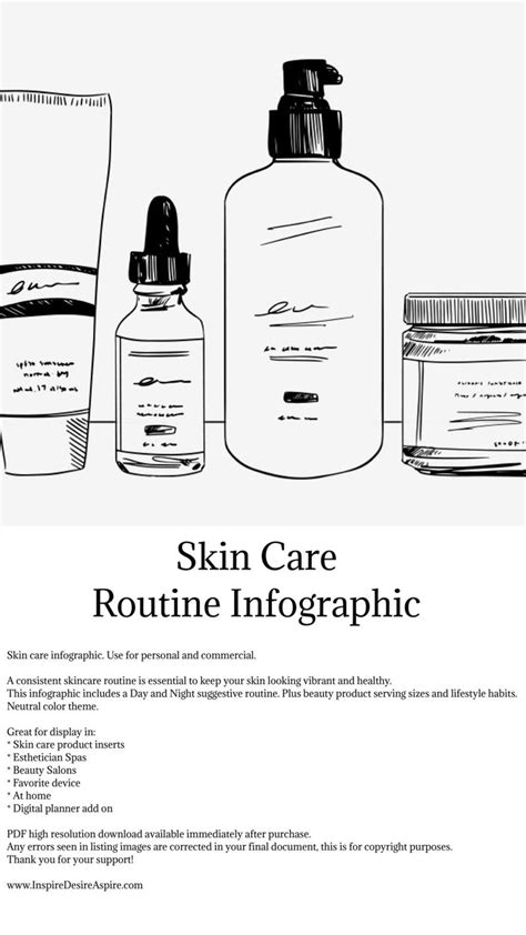 Skin Care Routine 10 Steps Regimen Professional Infographic Etsy