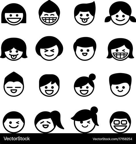 Smiley face happy face icons Royalty Free Vector Image