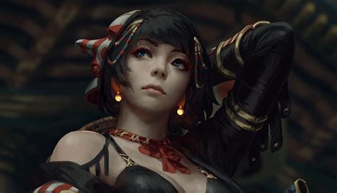 Fantasy Girl Girl Earring Dark Guweiz Art Face Hd Wallpaper Peakpx