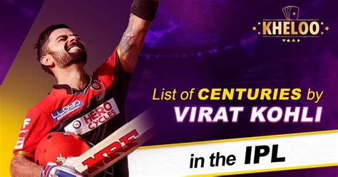 List Of Centuries By Virat Kohli In The IPL Kheloo