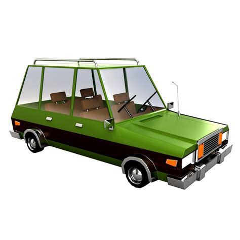 Cartoon Station Wagon 3d Model