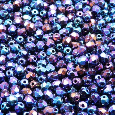 100pcs Czech Fire Polished Faceted Glass Beads Round 4mm Magic Etsy