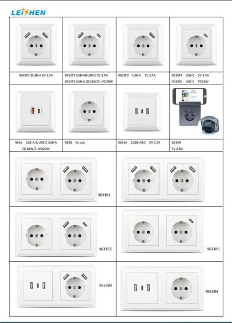 Eu Type Wall Outlet Sp 9633h 16a European Electrical German 2 8a Dual