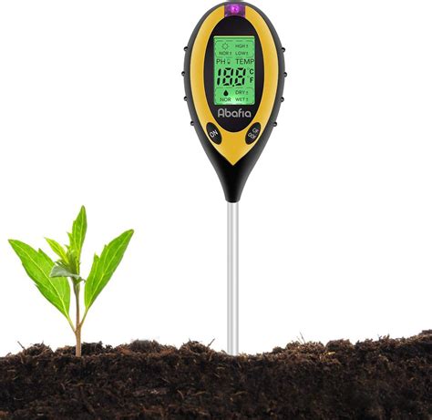 Abafia Soil PH Tester 4 In 1 Soil Tester Moisture Meter Plant Soil