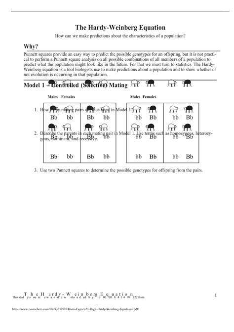 Ap Biology 21 Pogil Hardy Weinberg Equation Questions With Answers Ap Biology Stuvia Us