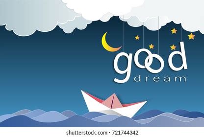 Good Dream Text Design Under Moon Stock Vector Royalty Free