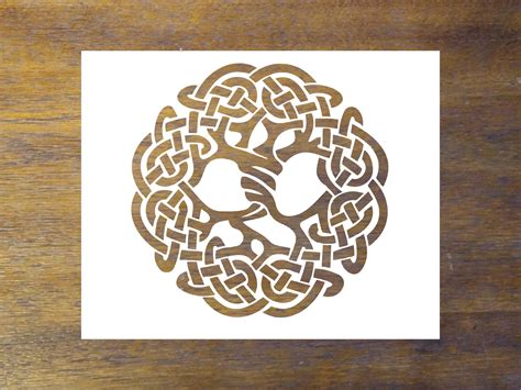 Tree Of Life Stencil Celtic Stencil Reusable Color Draw Etsy