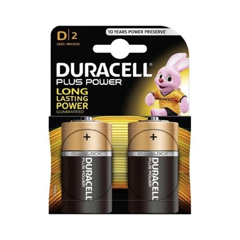 Duracell Size D Alkaline Battery Pack Of 2 Mn1300 Lr20 1 5v