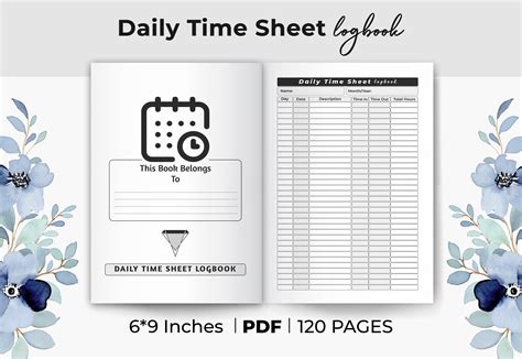 Daily Timesheet Log Book Kdp Interior Graphic By Qreative Angels