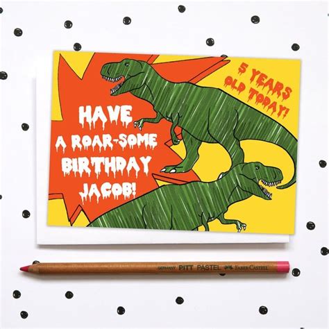 Four Cute Dinosaurs Birthday Card Greetings Island Printable Dinosaur