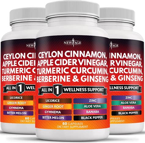 Ceylon Cinnamon 3000mg Turmeric 3000mg Apple Cider Vinegar 3000mg Ginseng 2000mg