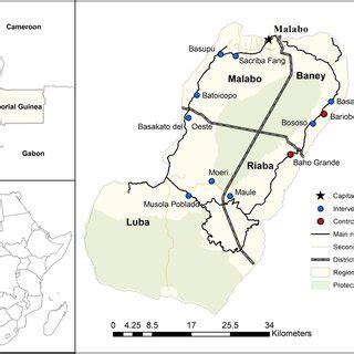 Map of Bioko Island, Equatorial Guinea, with study locations. A map of ...