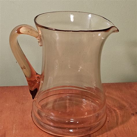 Blazing Auctions 1920s Dunbar Glass Co Pink Depression Glass Lemonade Pitcher