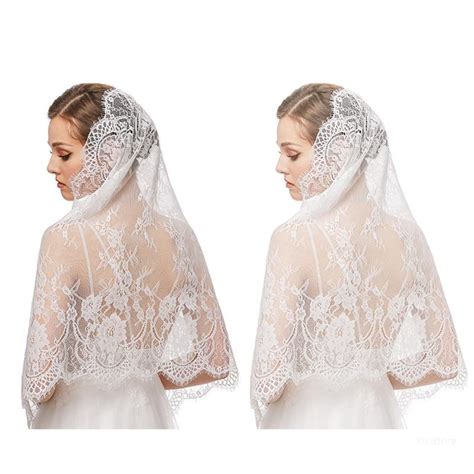 Xixi Lace Church Veils Head Covering Latin Mass Mantilla Veils Elegant ...