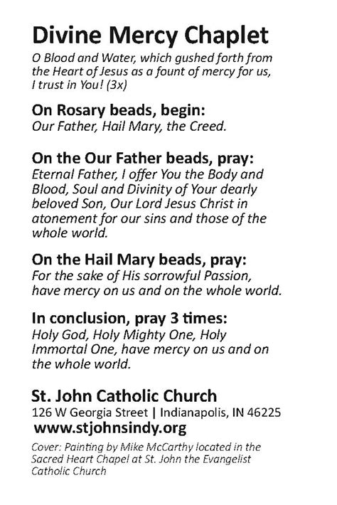 Printable Divine Mercy Chaplet