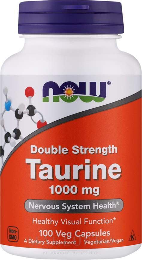 Now Foods Taurine 1000mg Double Strength Veg Capsules Aminoacid