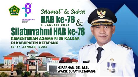 Ucapan Selamat Sukses Dari Wabup Ketapang Pada Hab Ke Kemenag Ri