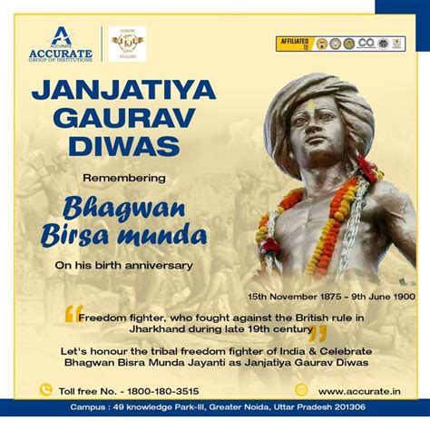 Bhagwan Birsa Munda Jayanti Accurate Group Of Institutions Freedom