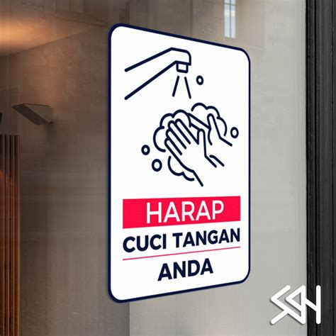 Jual A Stiker Peringatan Sticker Warning Sign Cuci Tangan