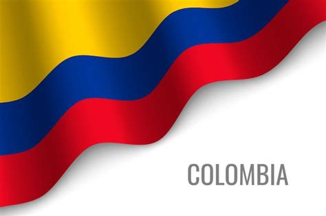 Ondeando La Bandera De Colombia Vector Premium