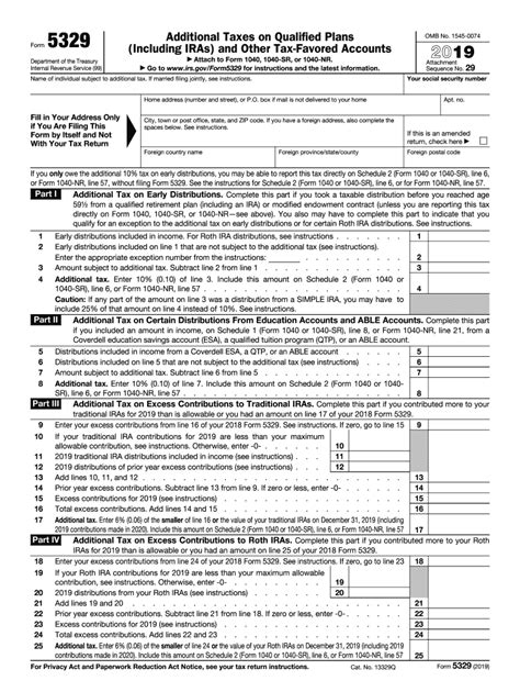 Irs 5329 2019 2022 Fill And Sign Printable Template Online Us Legal Forms