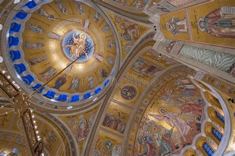 Interior of the Church of Saint Sava, Serbian Orthodox Church in ...