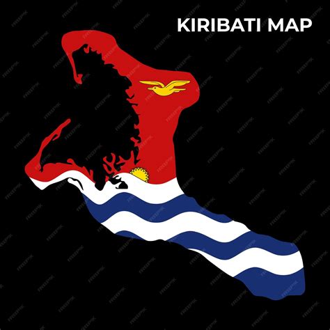 Premium Vector Kiribati National Flag Map Design Illustration Of