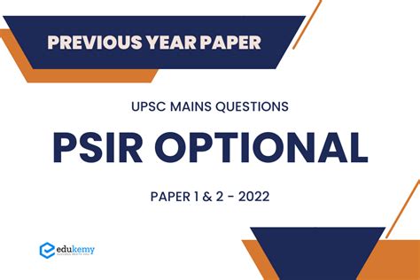 UPSC MAINS 2022 PSIR Optional Previous Year Paper Blog