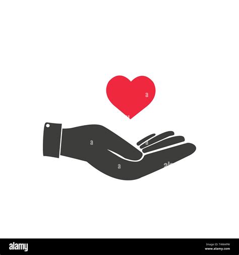 Hand Giving Love Symbol Hand Holding Heart Shape Vector Icon Stock